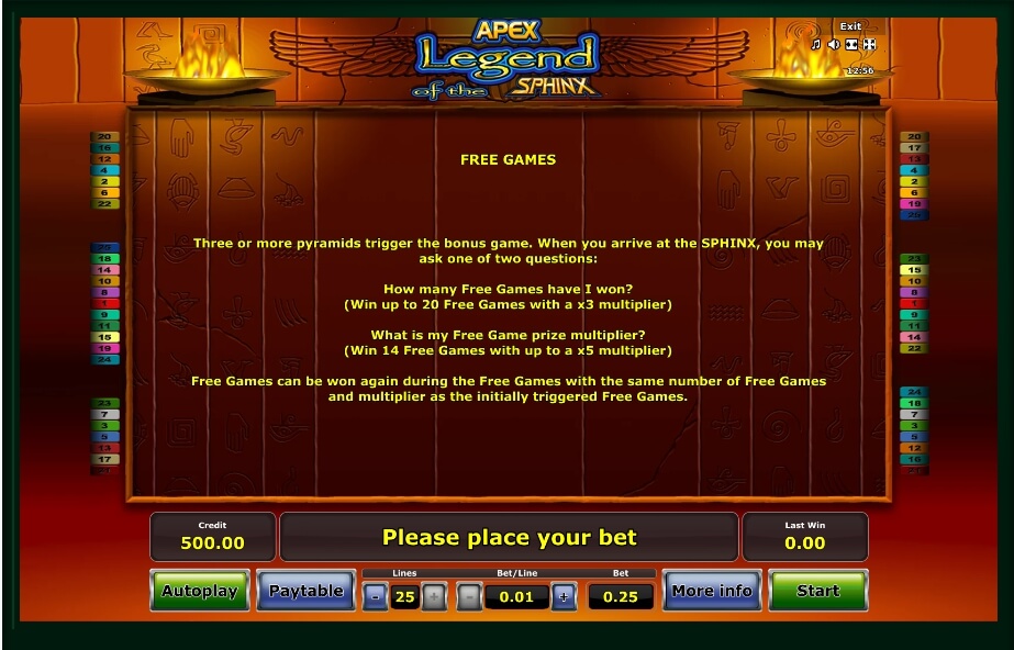 legend of the sphinx slot machine detail image 1