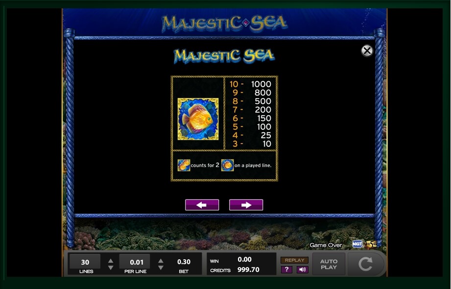 majestic sea slot machine detail image 13