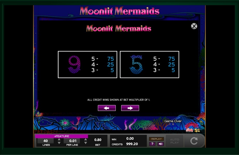 moonlit mermaids slot machine detail image 16