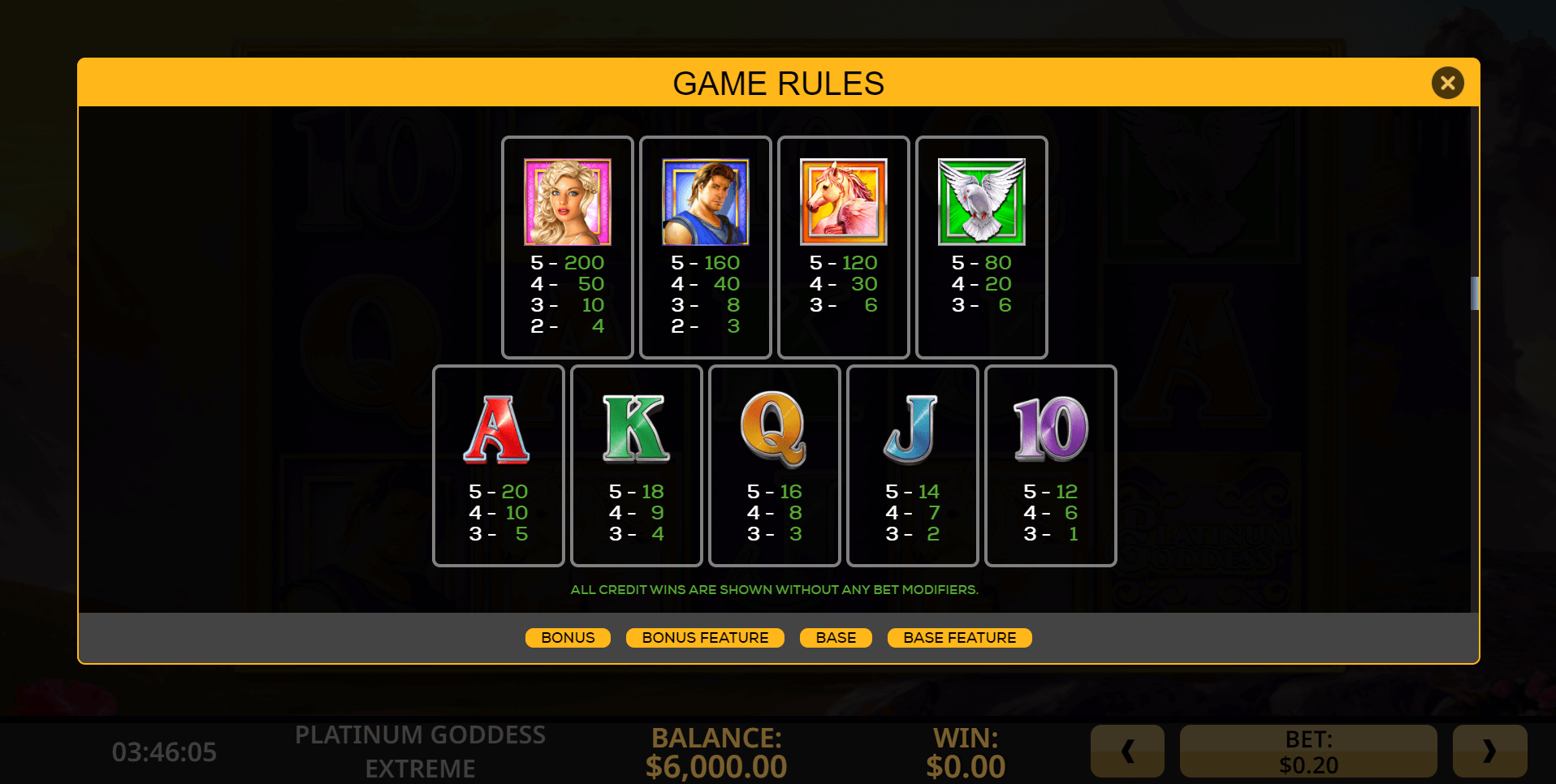 platinum goddess extreme slot machine detail image 3