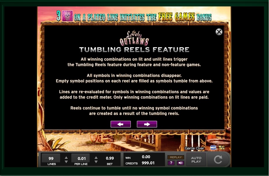 the lovely outlaws slot machine detail image 13