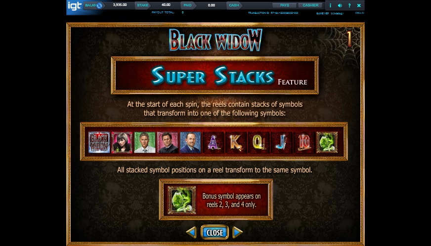 black widow slot machine detail image 6