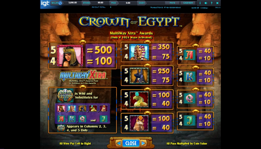 crown of egypt slot machine detail image 6