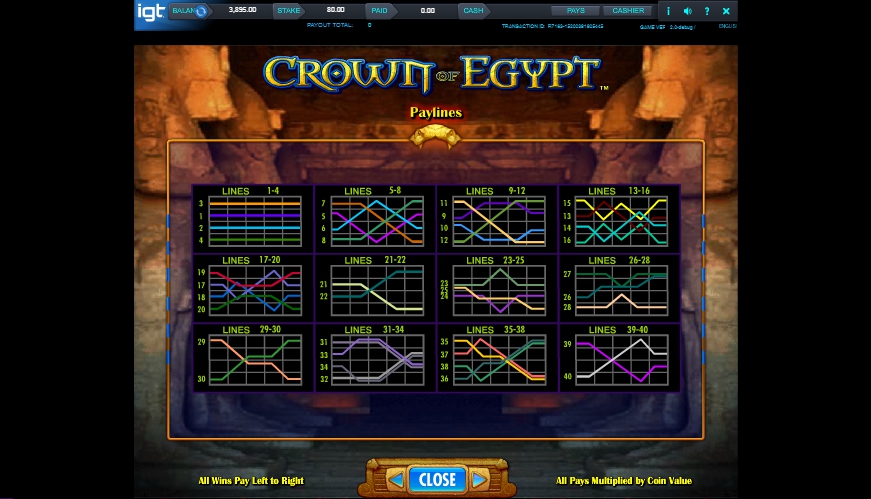 crown of egypt slot machine detail image 1