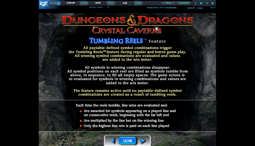 dungeons and dragons: crystal caverns slot machine detail image 5