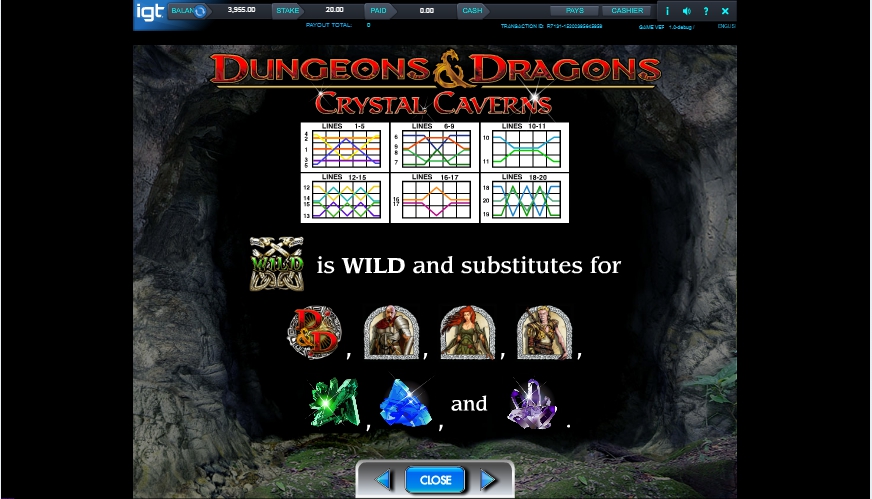 dungeons and dragons: crystal caverns slot machine detail image 3
