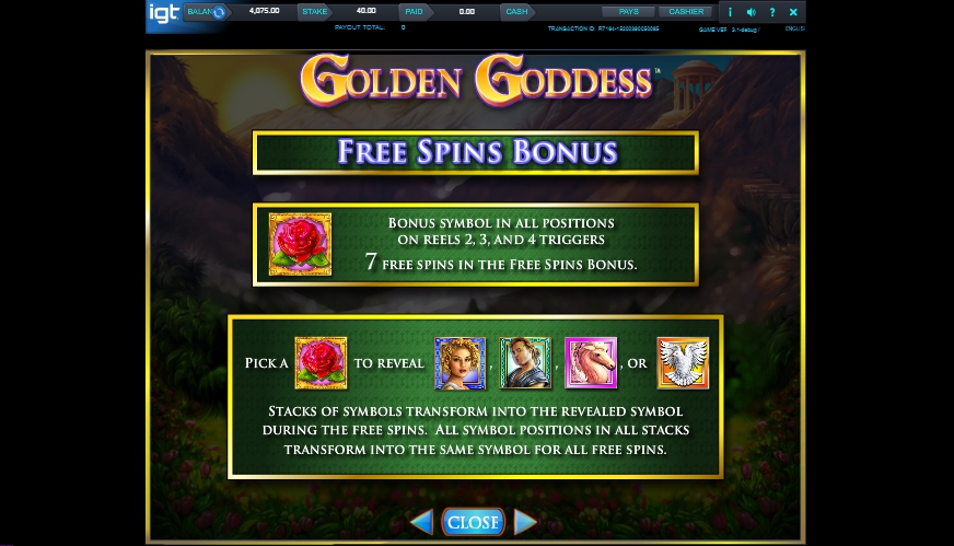 golden goddess slot machine detail image 3