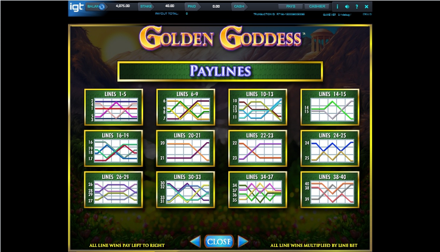 golden goddess mega jackpots slot machine detail image 1