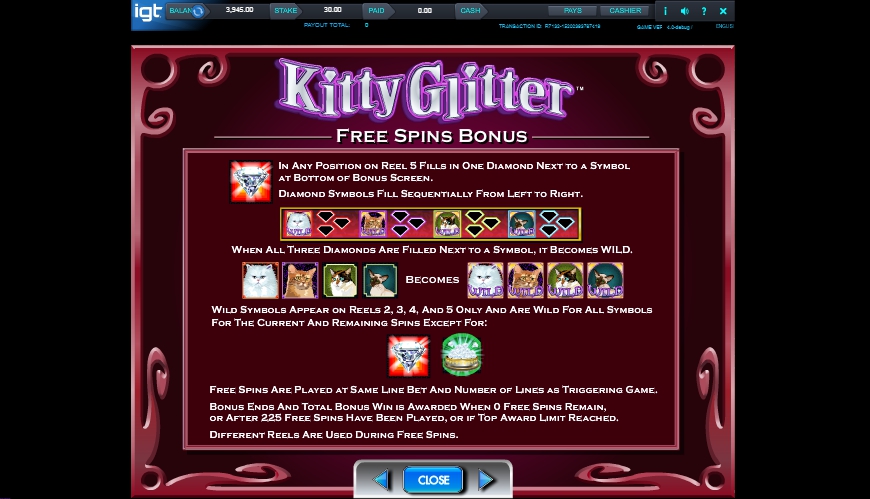 kitty glitter slot machine detail image 4