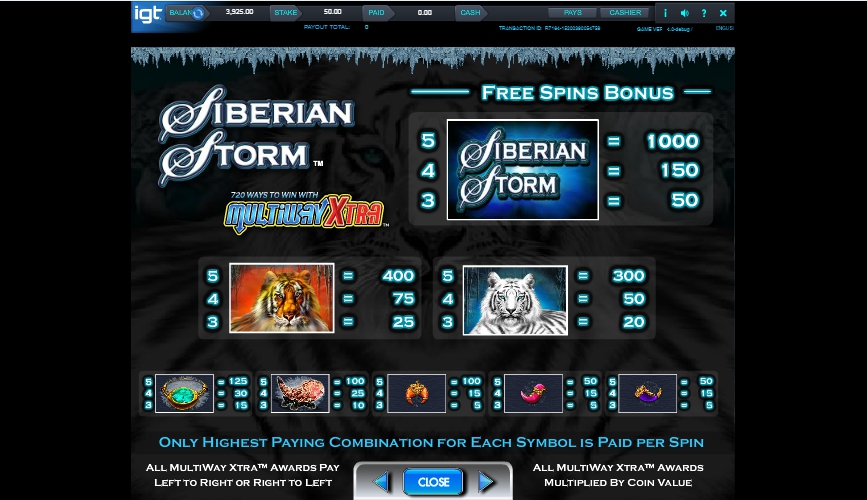 megajackpots siberian storm slot machine detail image 2