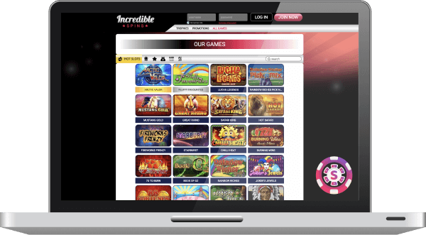 incredible spins casino games