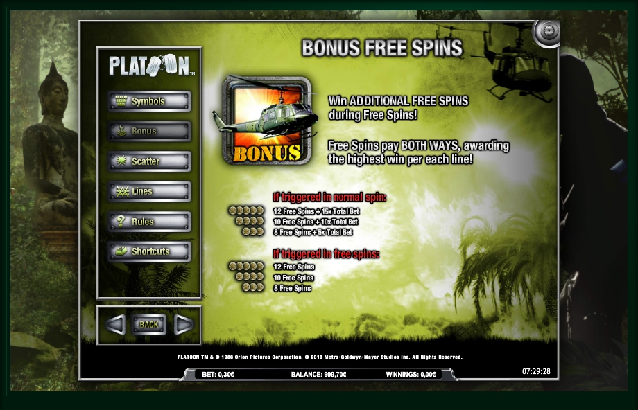 platoon wild slot machine detail image 9