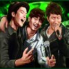 three singing men - karaoke party