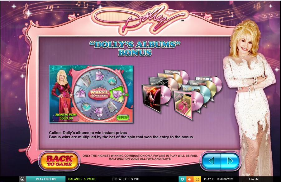 dolly parton slot machine detail image 2