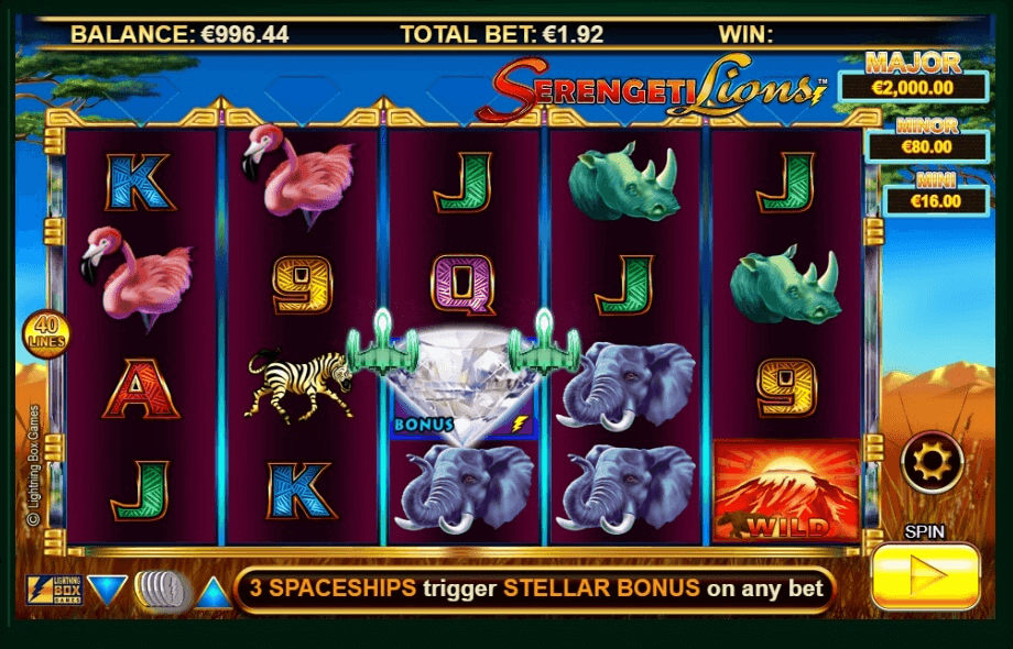 stellar jackpots with serengeti lions slot machine detail image 0