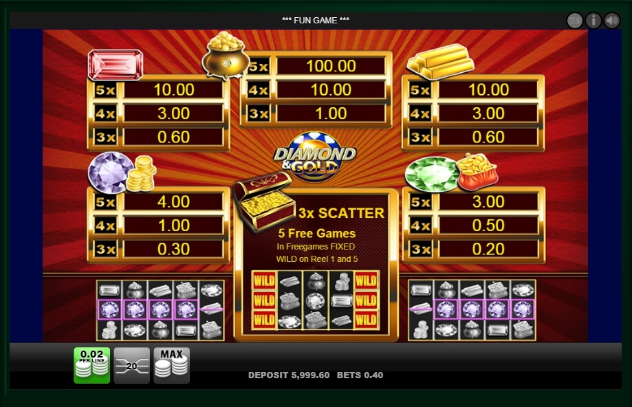 diamond & gold slot machine detail image 0