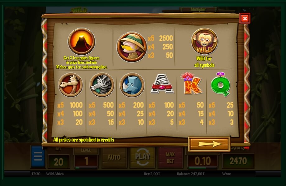 wild africa slot machine detail image 6