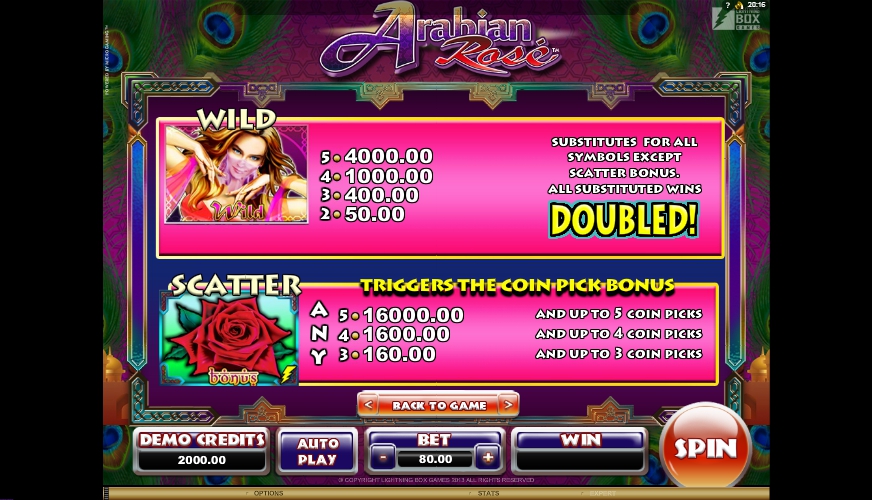 arabian rose slot machine detail image 3