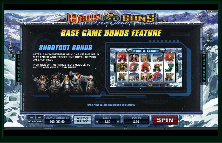 girls with guns frozen dawn slot machine detail image 7