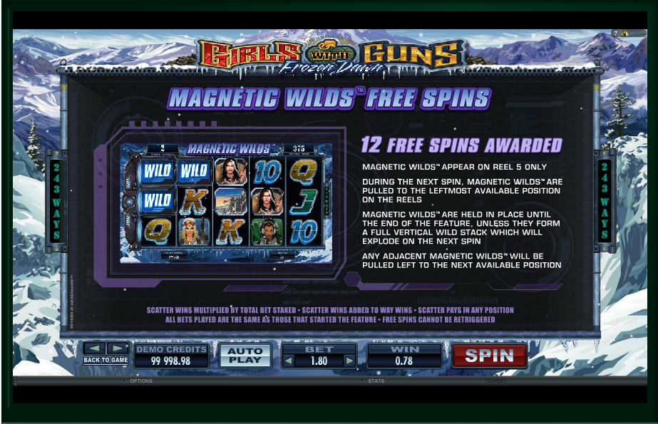 girls with guns frozen dawn slot machine detail image 4