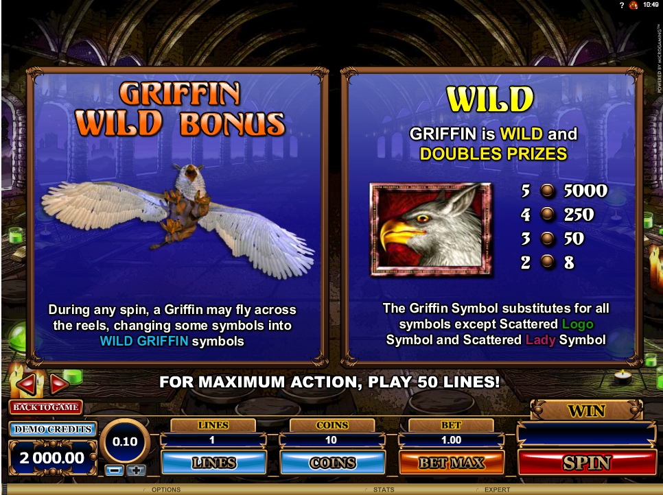 great griffin slot machine detail image 5