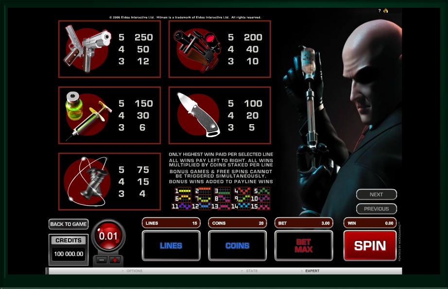 hitman slot machine detail image 0