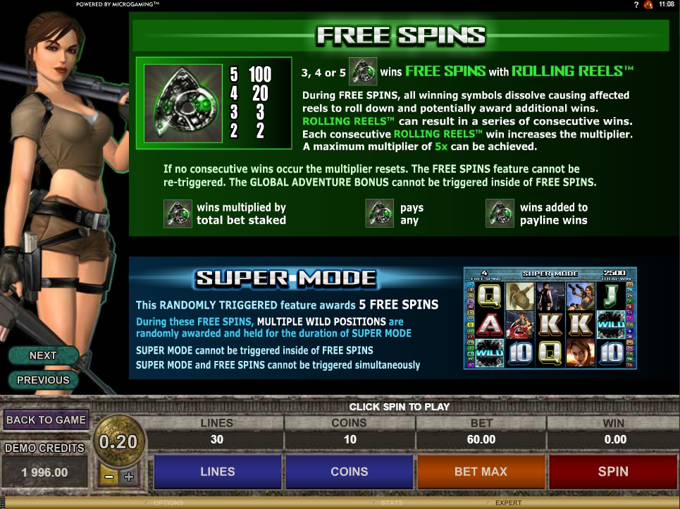 tomb raider secret of the sword slot machine detail image 3