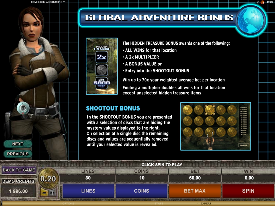 tomb raider secret of the sword slot machine detail image 1