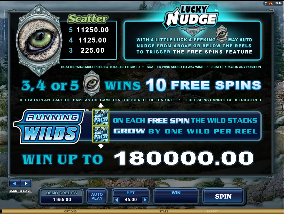 untamed wolf pack slot machine detail image 4