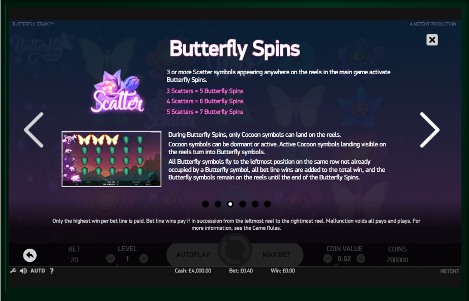butterfly staxx slot machine detail image 3