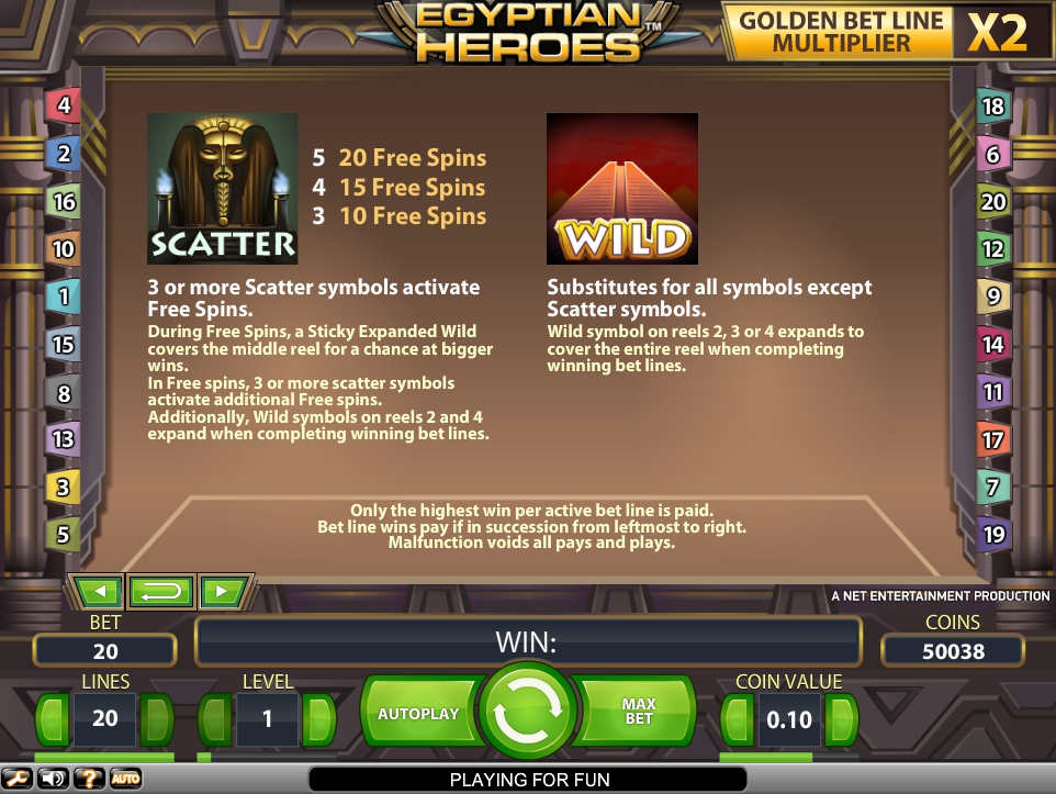 egyptian heroes slot machine detail image 2