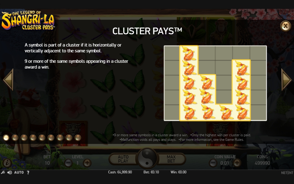 the legend of shangri-la: cluster pays slot machine detail image 8