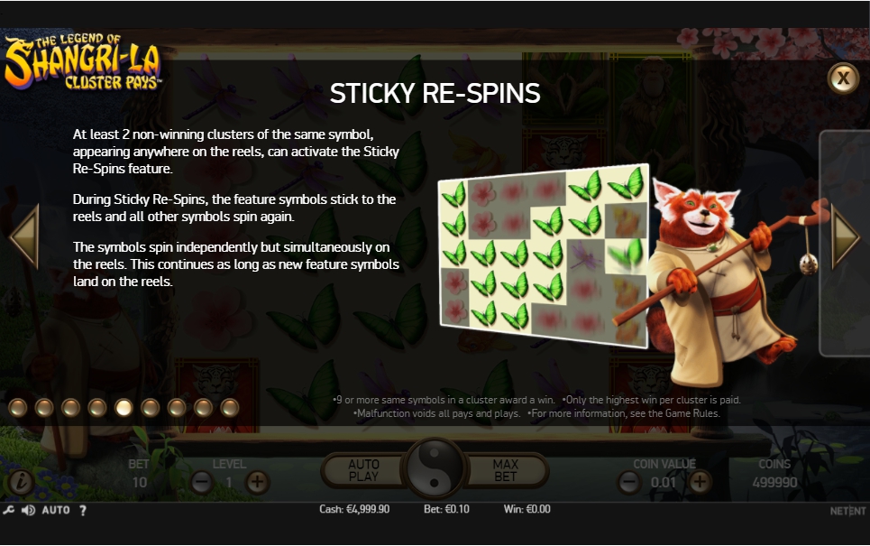 the legend of shangri-la: cluster pays slot machine detail image 4