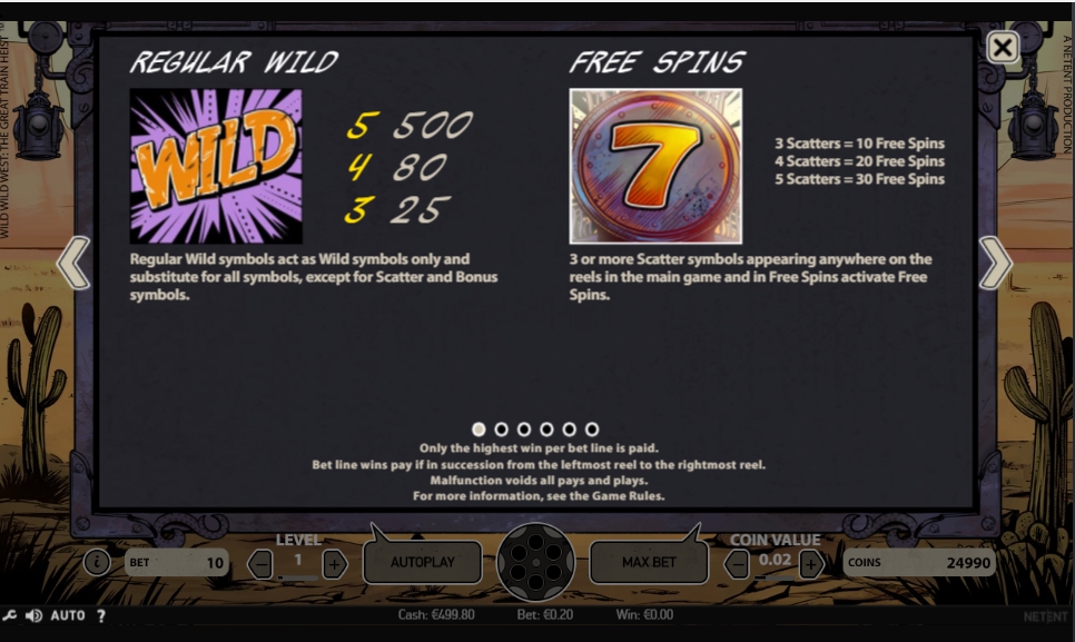 wild wild west: the great train heist slot machine detail image 5