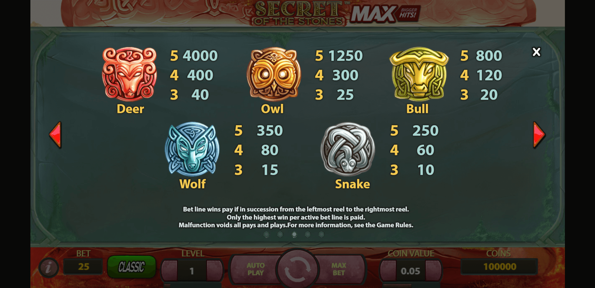 secret of the stones max slot machine detail image 2