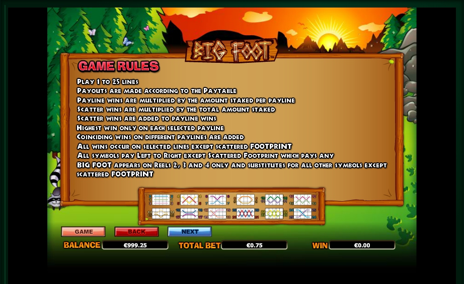 big foot slot machine detail image 1