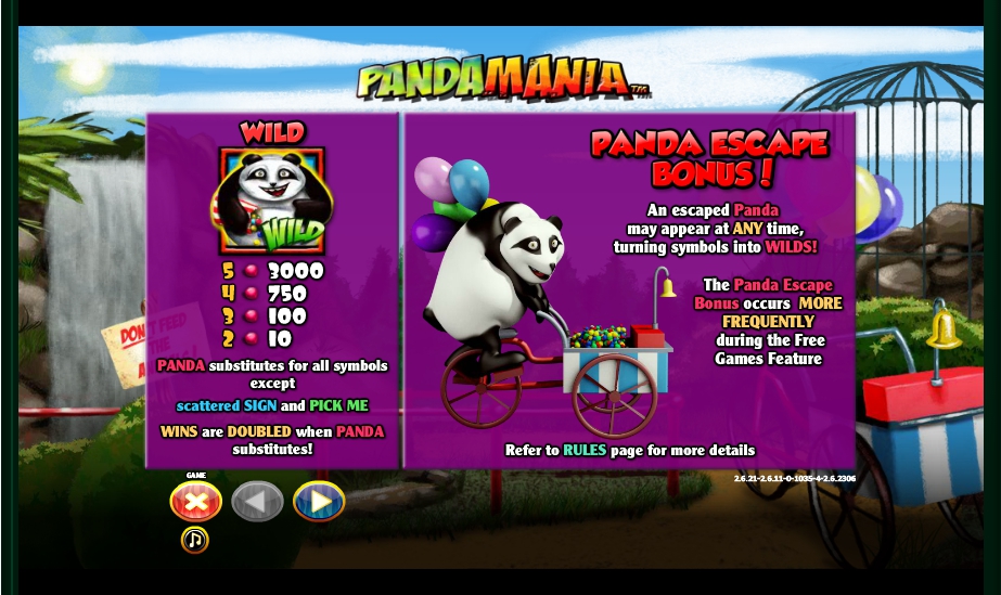 pandamania slot machine detail image 4