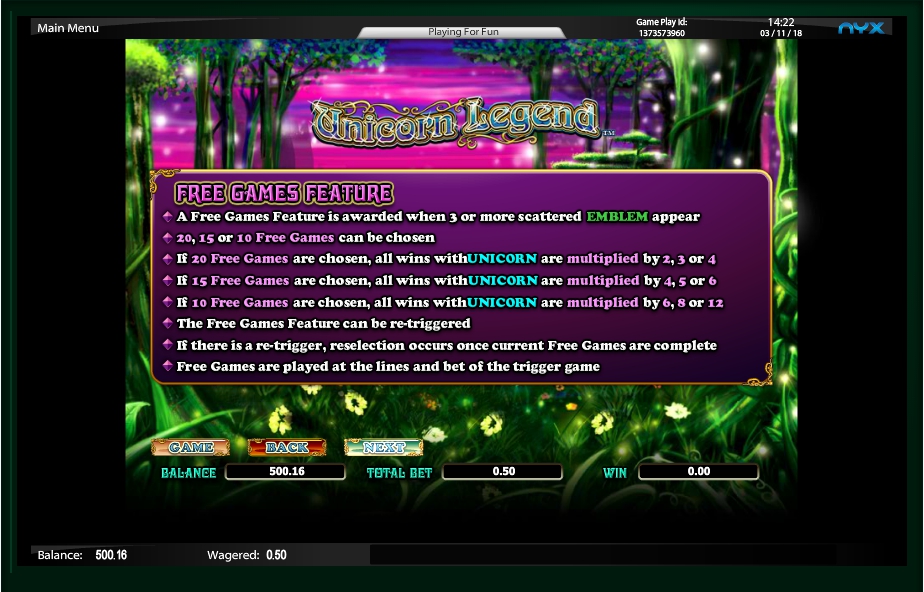 unicorn legend slot machine detail image 3