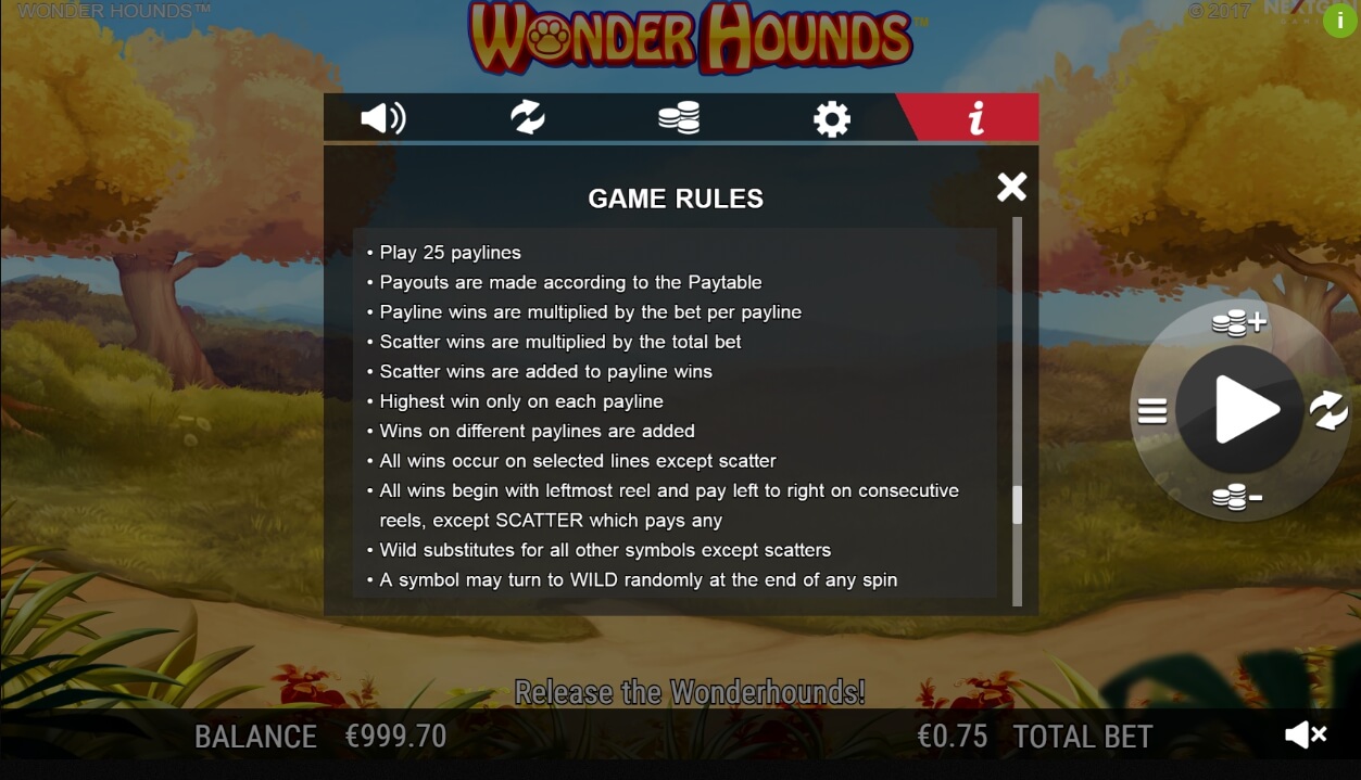 wonder hounds slot machine detail image 1