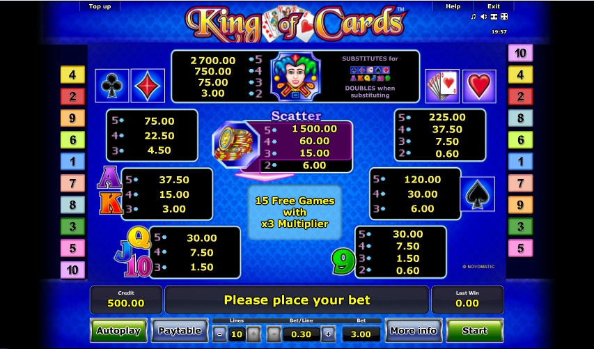 king of cards slot machine detail image 0