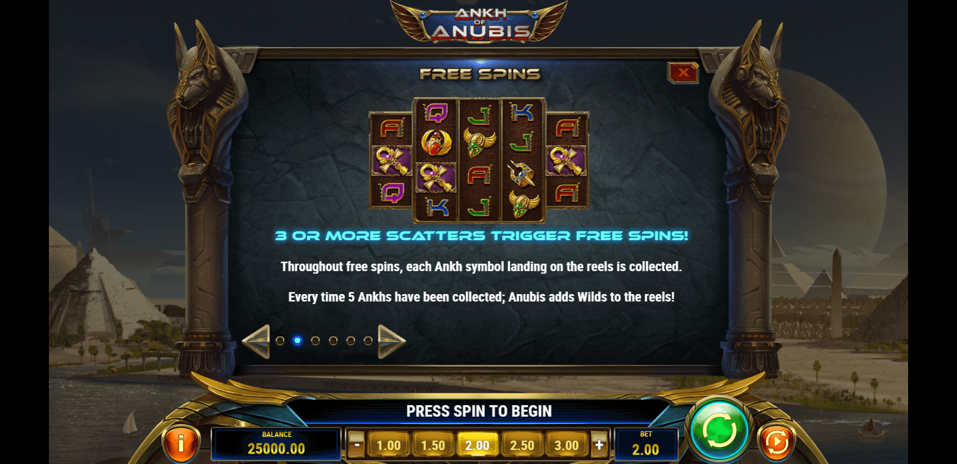 ankh of anubis slot machine detail image 1