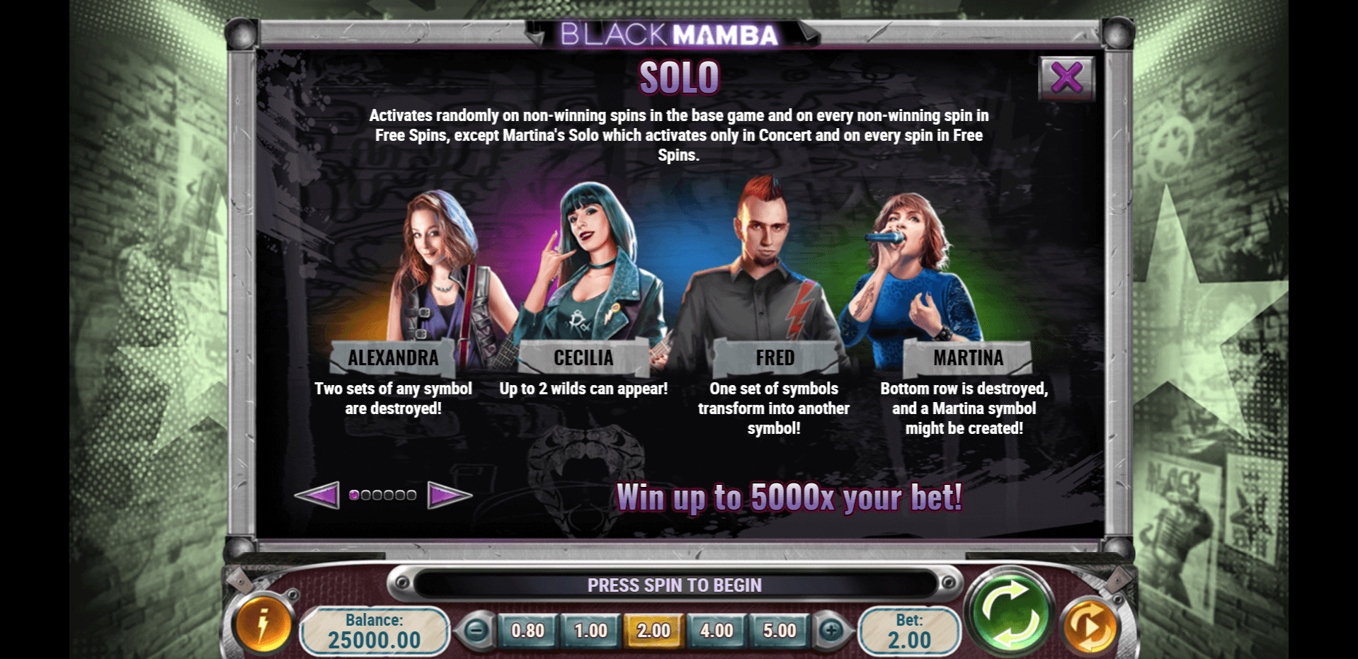 black mamba slot machine detail image 0