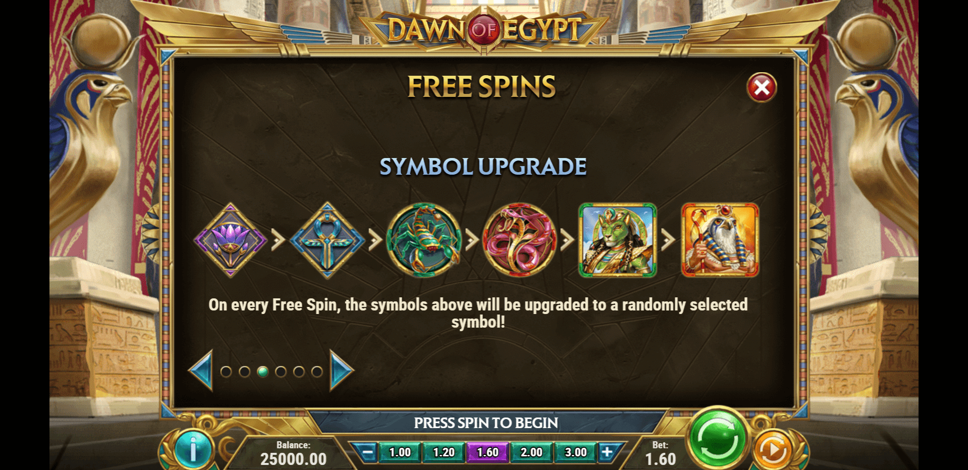 dawn of egypt slot machine detail image 2