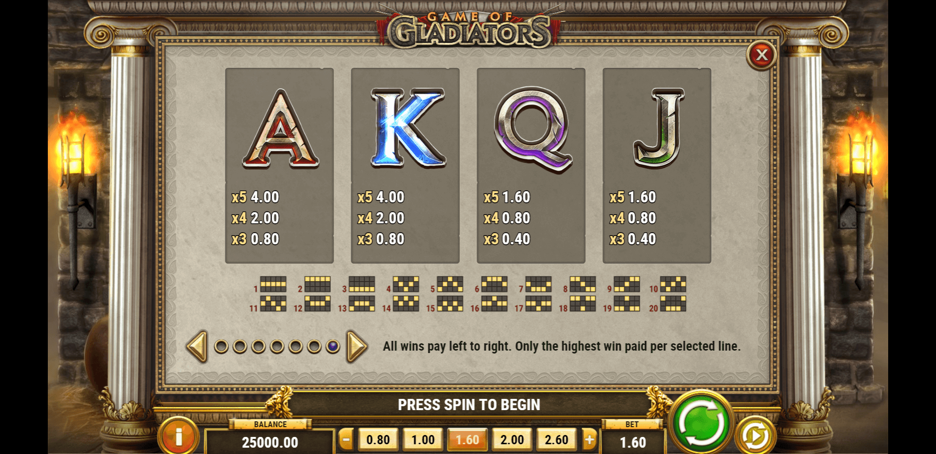 game of gladiators slot machine detail image 6