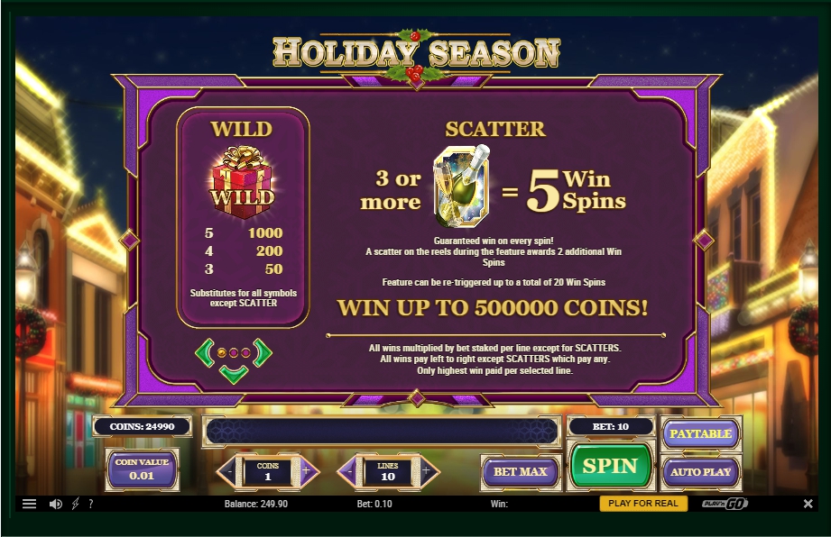 holiday season slot machine detail image 2