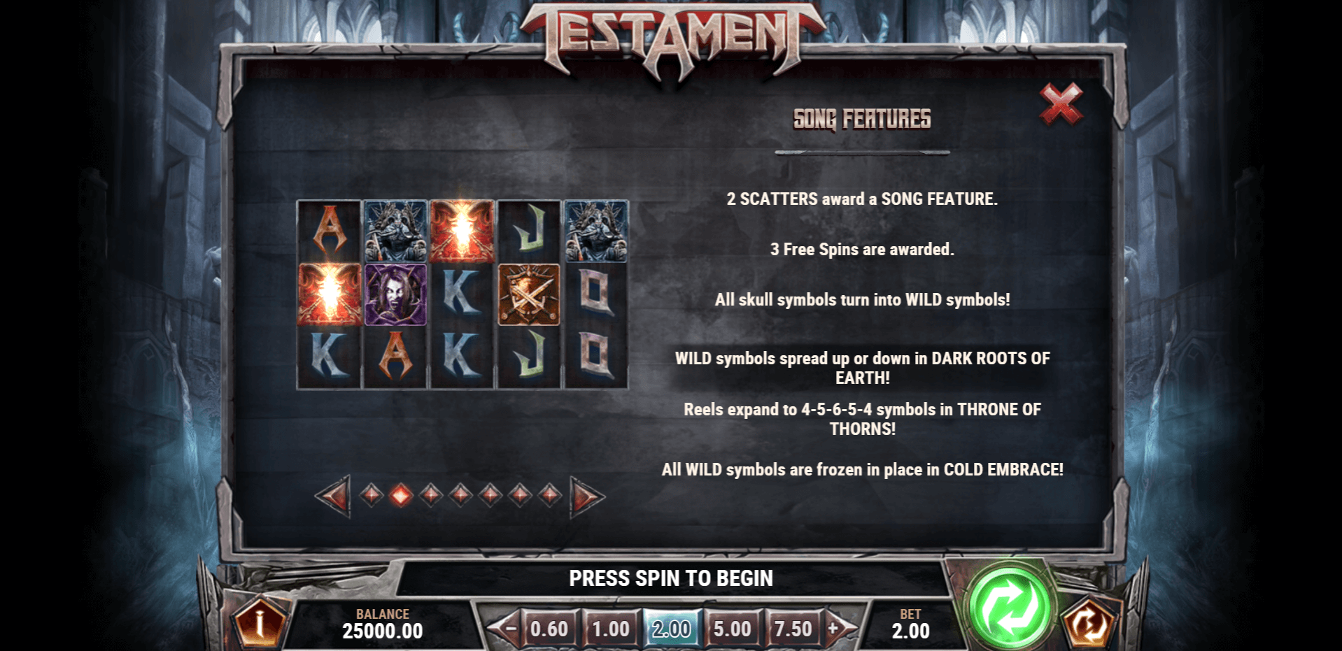 testament slot machine detail image 2