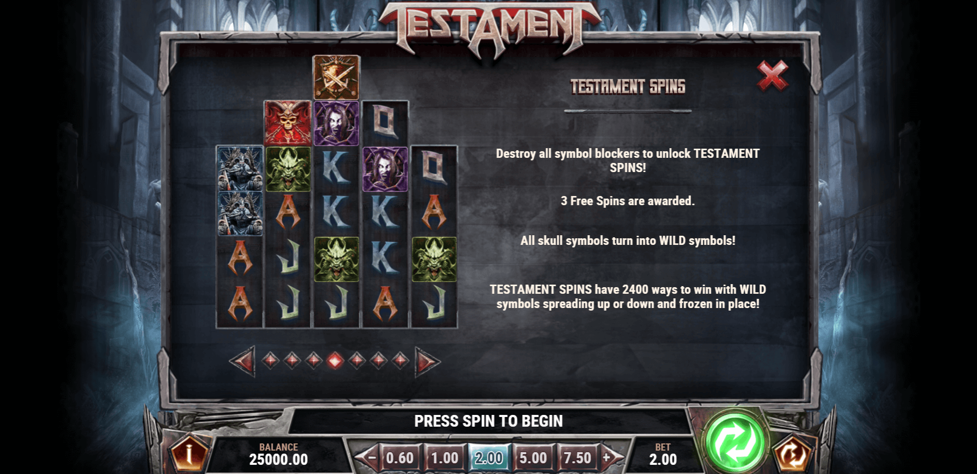 testament slot machine detail image 4