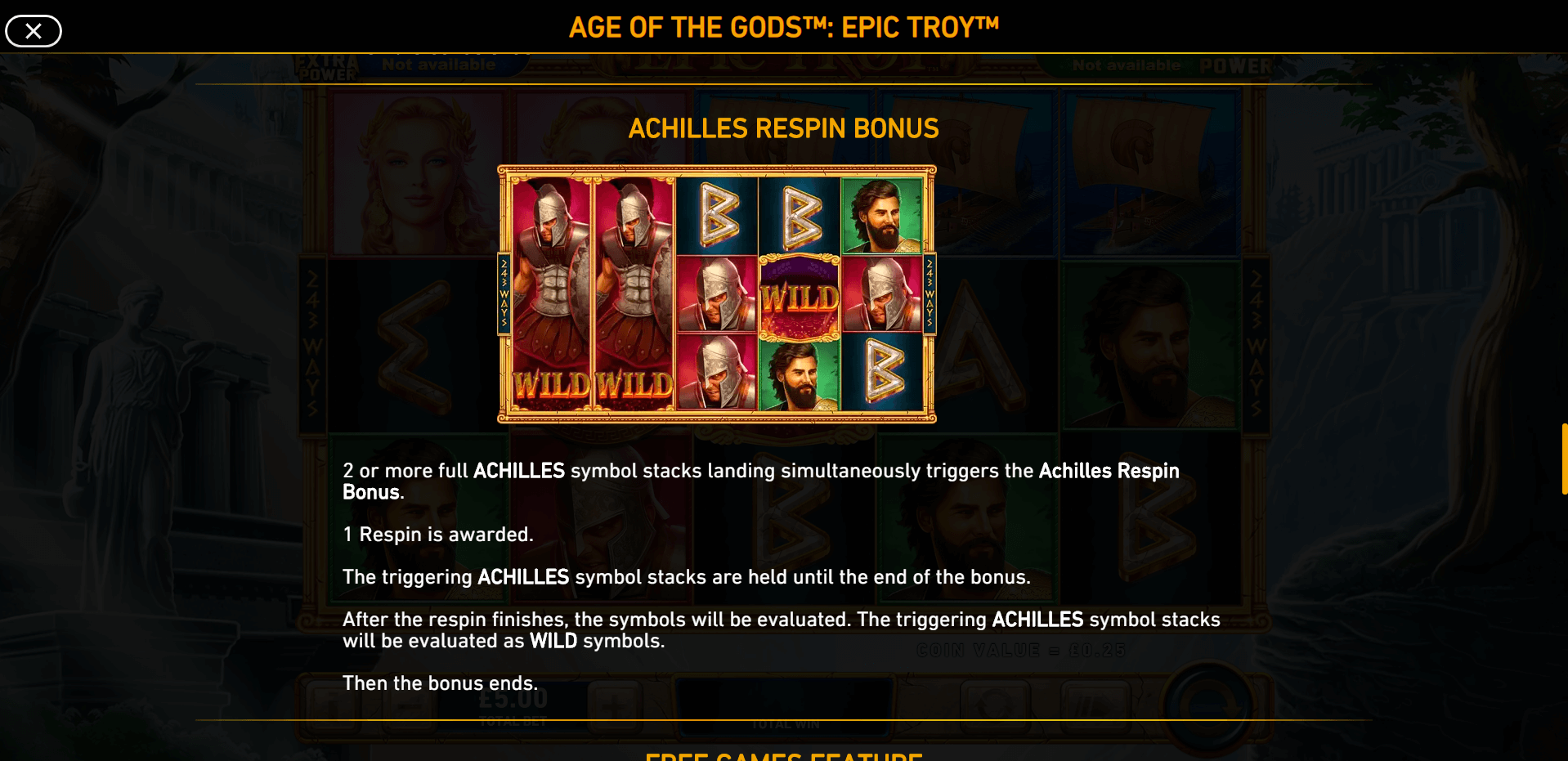 age of the gods epic troy slot machine detail image 6