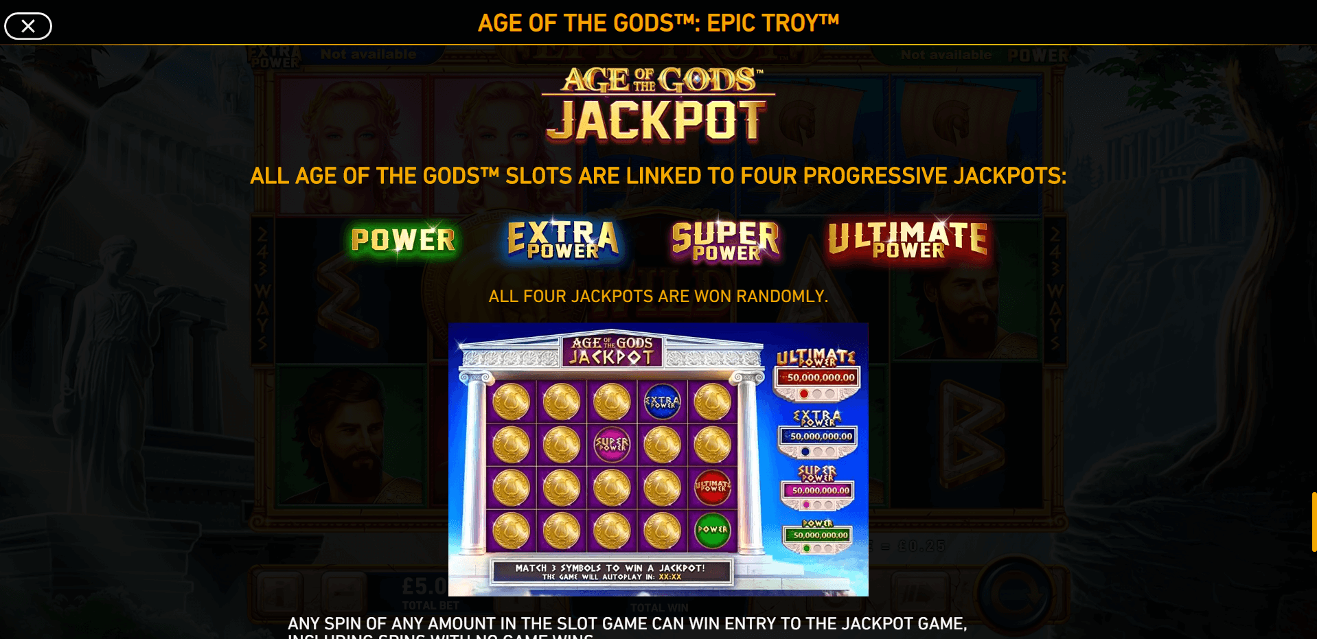 age of the gods epic troy slot machine detail image 8