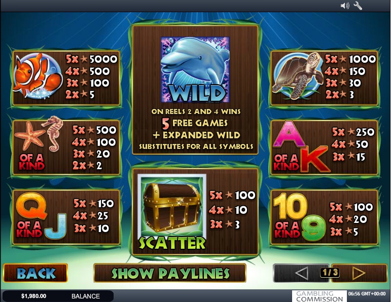 dolphin reef slot machine detail image 2